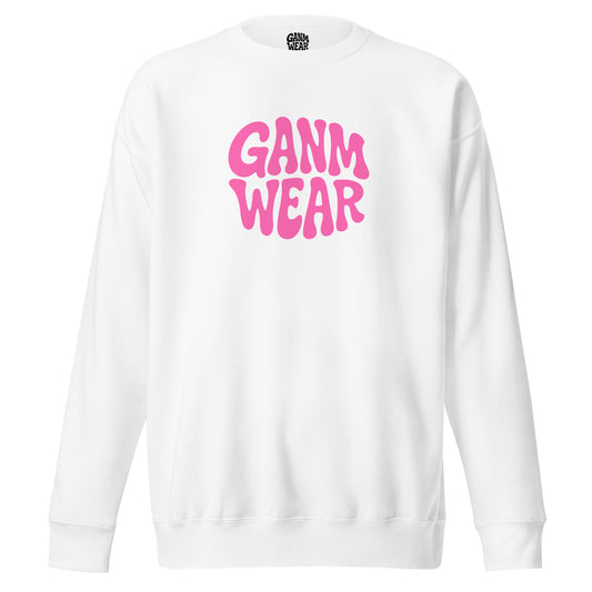 sweatshirt blanc pink drip ganm wear femme